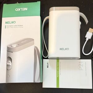 NELKO Portable Label Maker in White and Graynever used